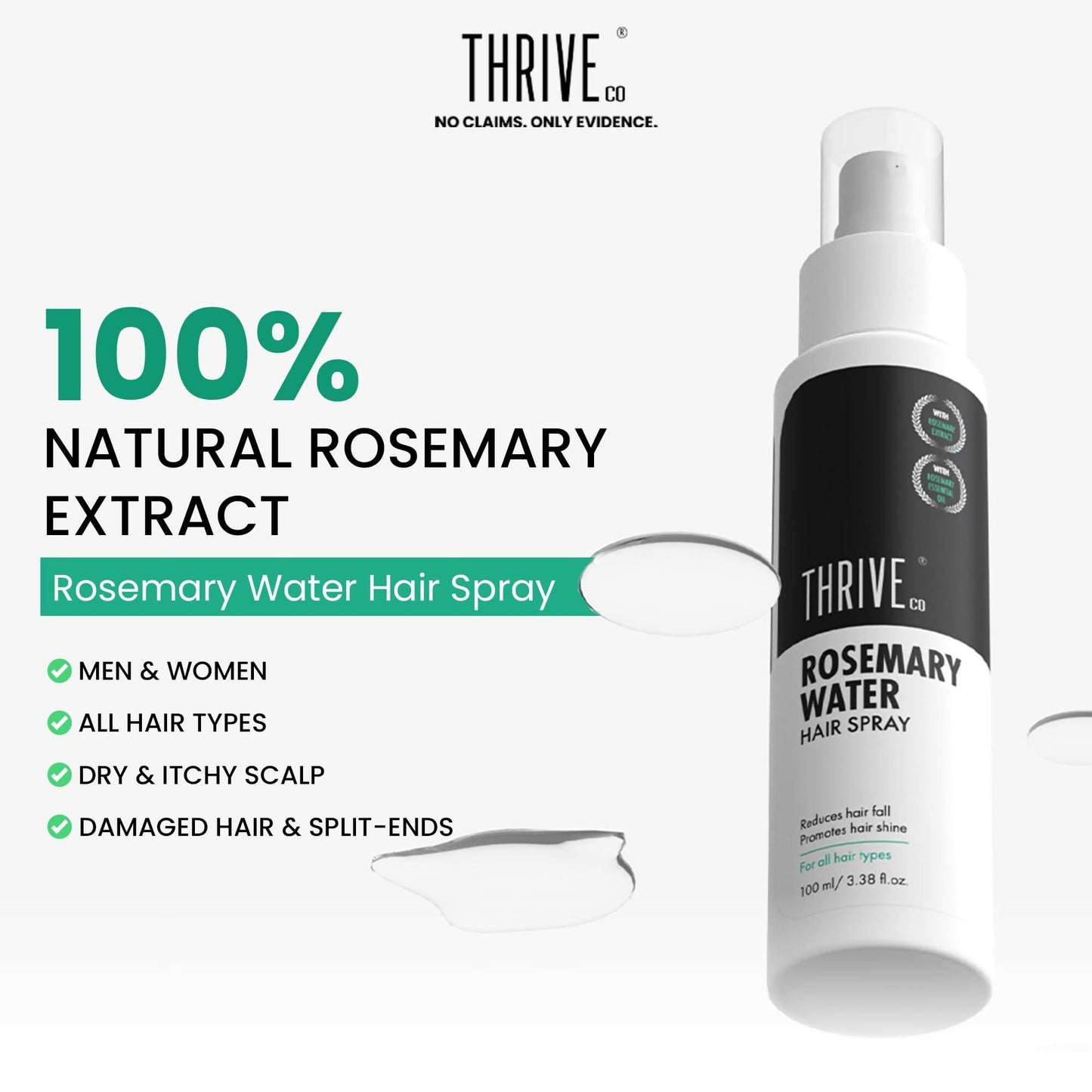 ThriveCo Rosemary Water Hair Spray For Hair Growth - Swadesiicart