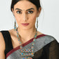 Mominos Fashion Johar Kamal Oxidised Silver-Plated Brass Finish Multi Kundan Afghani Long Necklace For Women | Swadesiicart