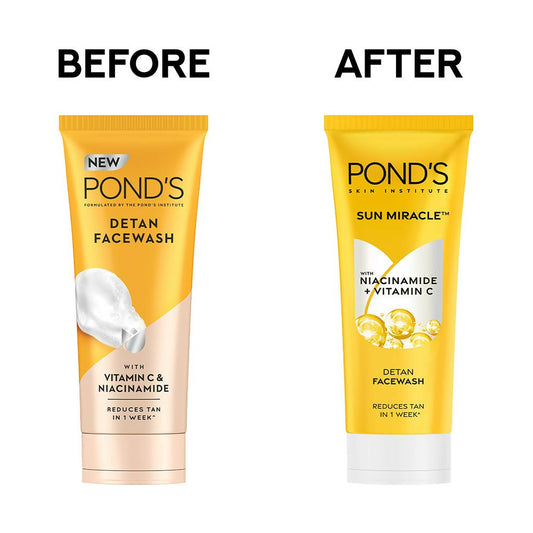 Ponds DeTan Face Wash With Niacinamide & Vitamin C - Swadesiicart