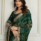 Ai Fashion Dark Green Georgette Rajwadi Bandhani Print Party Wear Saree
