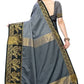 Vamika Banarasi Jacquard Weaving Grey Saree (DHONI GREY) | Swadesiicart