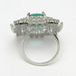 NVR Women's Green & Silver CZ-Studded Square-Shaped Adjustable Finger Ring | Swadesiicart