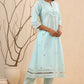 Juniper Women Skyblue Cambric Gotta Work Straight Kurta Sets - Swadesiicart