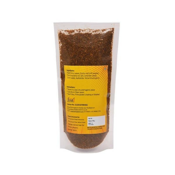 Amoga's Pickles Factory Curry Leaves Karam Podi Andhra Style - Swadesiicart