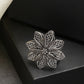 NVR Women's Silver-Toned Floral Shape Adjustable Finger Ring | Swadesiicart