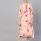 Ahalyaa Peach Crepe Digital Print Kurta | Swadesiicart