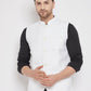 Even Apparels White Cotton Men Woven Nehru Jacket | Swadesiicart