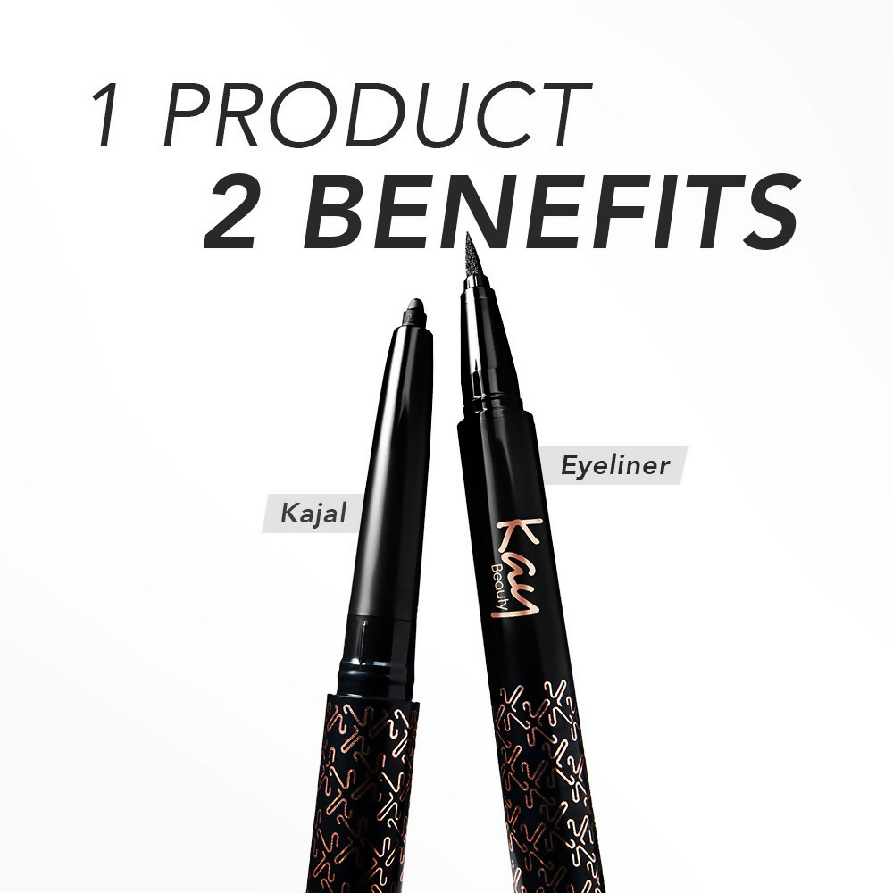 Kay Beauty Intense Black 24H Kajal Eyeliner Duo | Swadesiicart