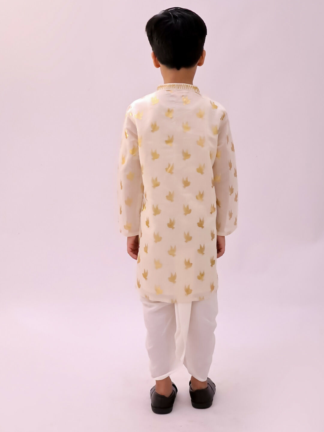 Lil Drama Mishti Off White Kurta and Dhoti For Boys | Swadesiicart