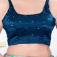 Joban Fashion Cobalt-Blue Gajji Silk Sleeveless Back Open Blouse - Swadesiicart