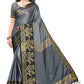 Vamika Banarasi Jacquard Weaving Grey Saree (DHONI GREY) | Swadesiicart
