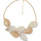 Gold-Polished Alloy Shell And Brass Leaf Statement Necklace - The Pari | Swadesiicart