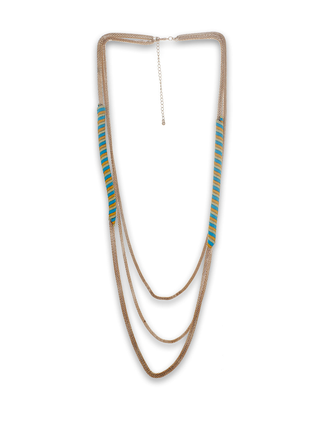 Gold-Polished Alloy Neon Strands Necklace - The Pari | Swadesiicart