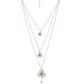 Silver-Plated Alloy Long Three Chain Flower Necklace - The Pari | Swadesiicart