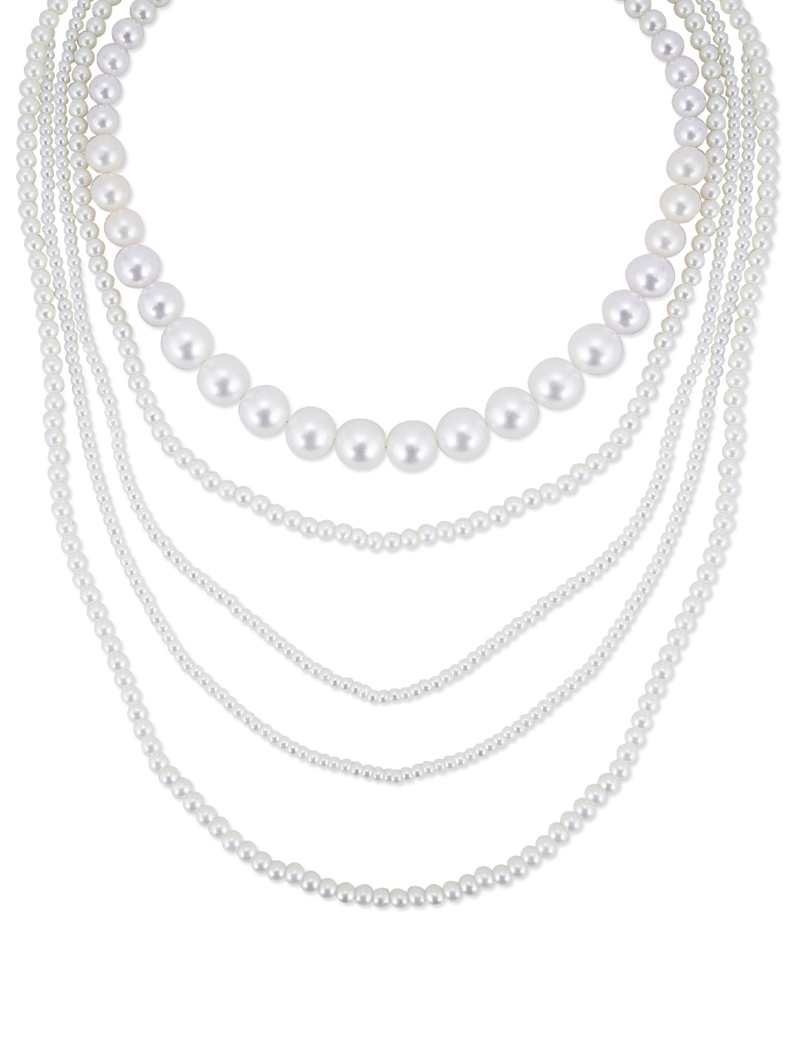Gold-Polished Alloy Layered Pearl Elegant Necklace - The Pari | Swadesiicart