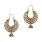 Gold-Polished Alloy Golden Round Hoop Style Earrings - The Pari - The Pari - Dinesh Associates
