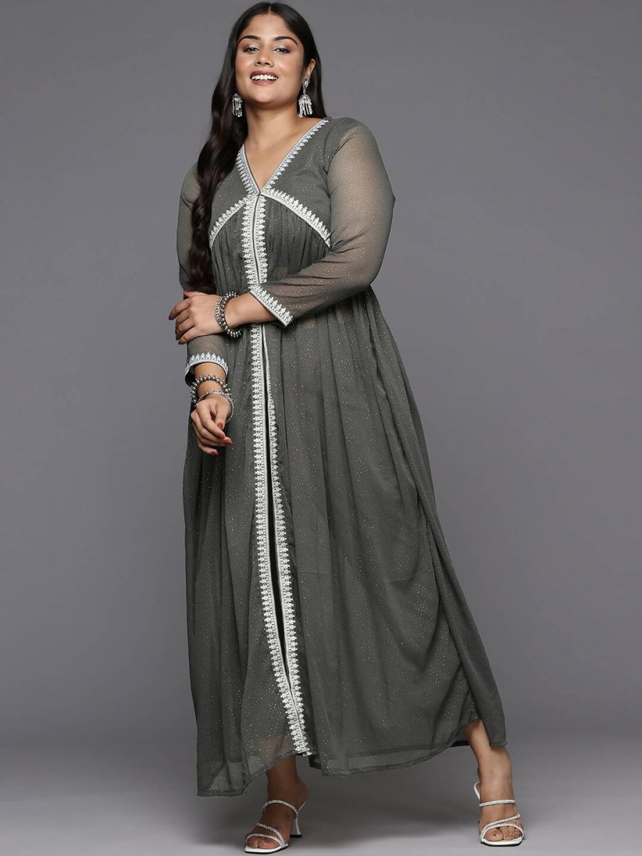 Ahalyaa Women's Traditional wear Kurta Set - Grey | Swadesiicart