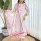 White Multi Viscose Chanderi Stitched Suit With Dupatta - Tanisha | Swadesiicart