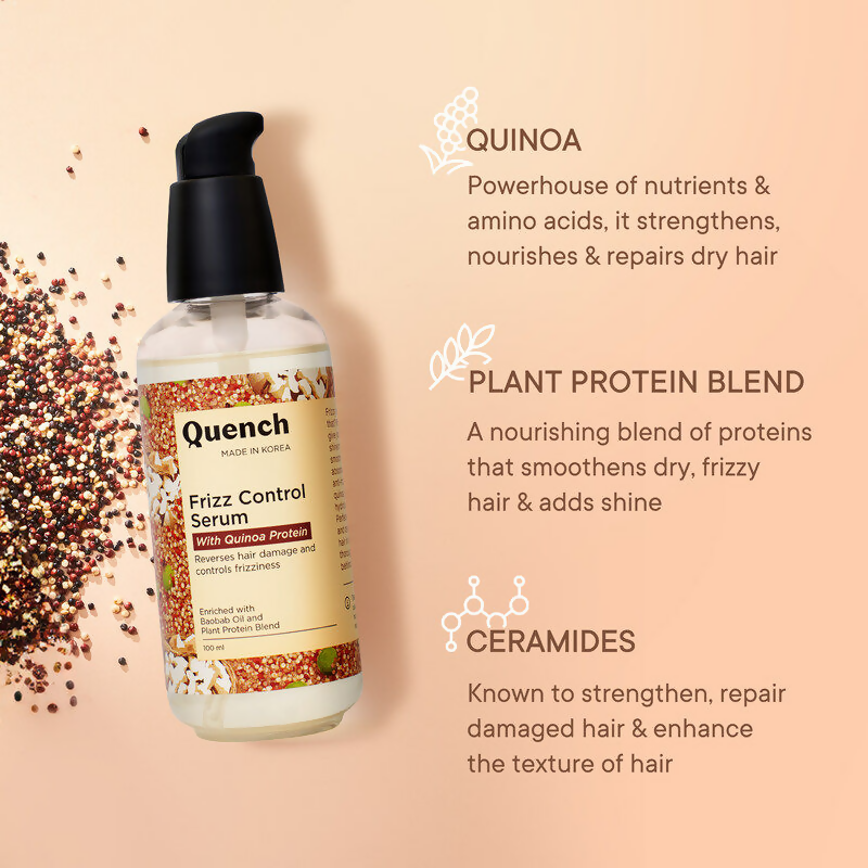 Quench Frizz Control Hair Serum with Quinoa & Ceramides | Swadesiicart