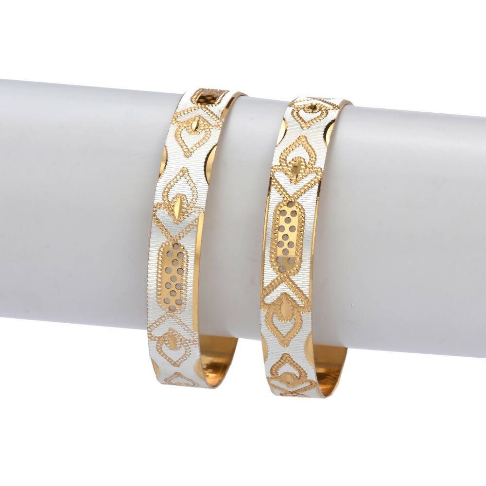 Afast Designer Fancy Party Bangle/ Kada Set, Gold, Metal, Pack Of 2 - Swadesiicart