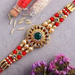 American Diamond Motif Rakhi and Almonds Jar