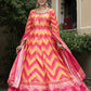 Wedding Designer Multi Soft Dola Silk Anarkali suit with Dupatta - Samanta - Swadesiicart