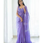 DEIANA'S Beautiful Designer Golden zari Soft Cotton Saree - Lavender - Swadesiicart