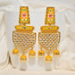 Yellow Traditional Gold-Polished Meenakari Jhumka Jhumki Earrings Indian Jewellery For Women Girls By House of Ree - Swadesiicart