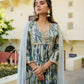 Vaasva Women SkyBlue Muslin Embroidered Kurta,Pant & Dupatta Set | Swadesiicart