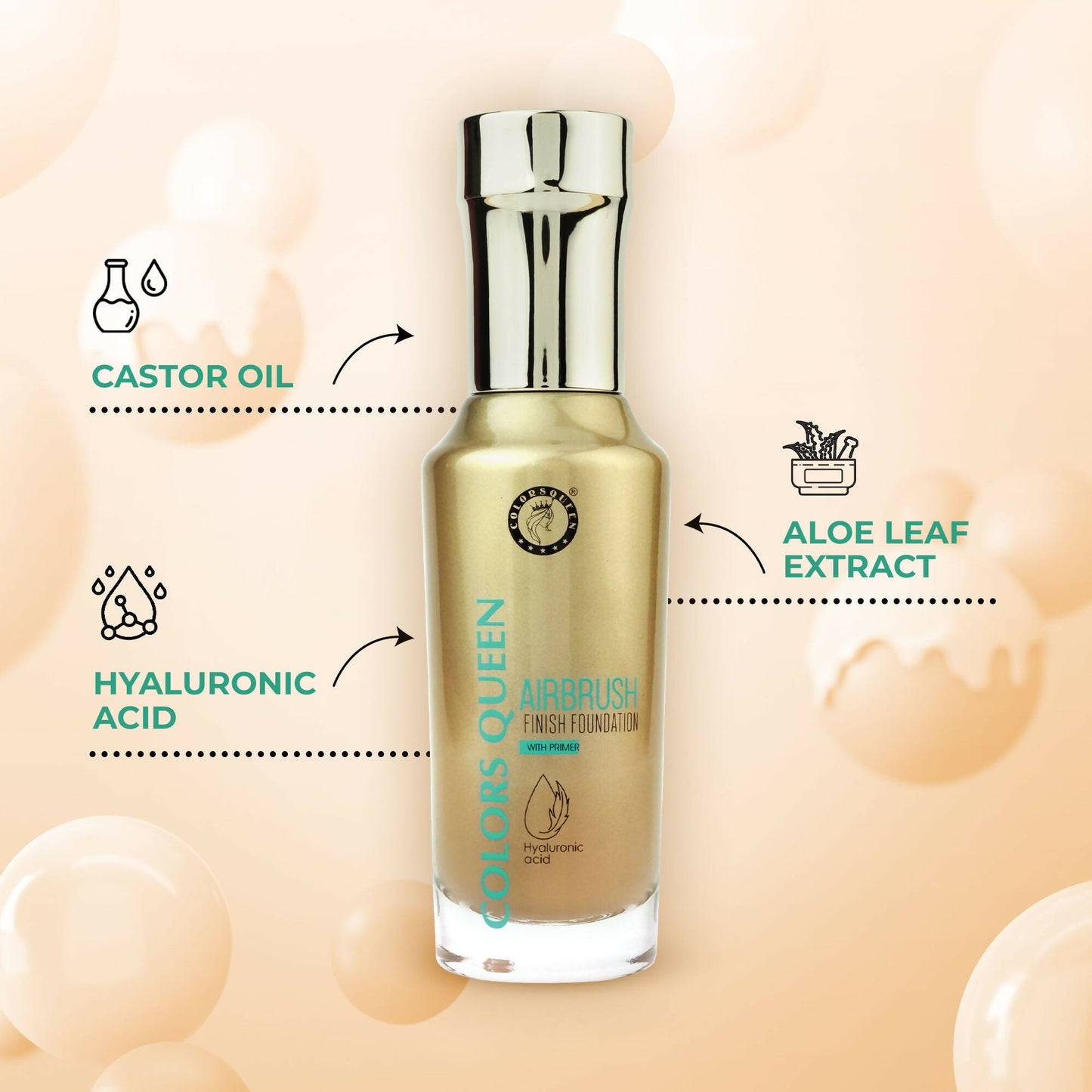 Colors Queen Airbrush Foundation With Primer - Natural Beige | Swadesiicart