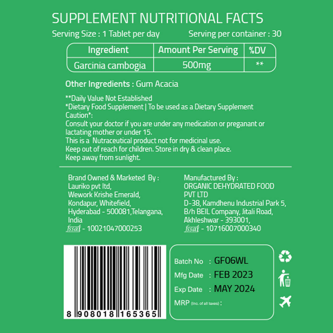Laurik Garcinia Cambogia Tea Extract Tablets | Swadesiicart