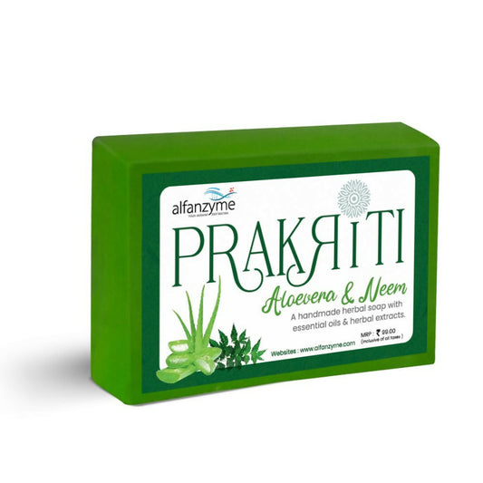 Prakriti Herbal Soap Aloevera and Neem - Alfanzyme