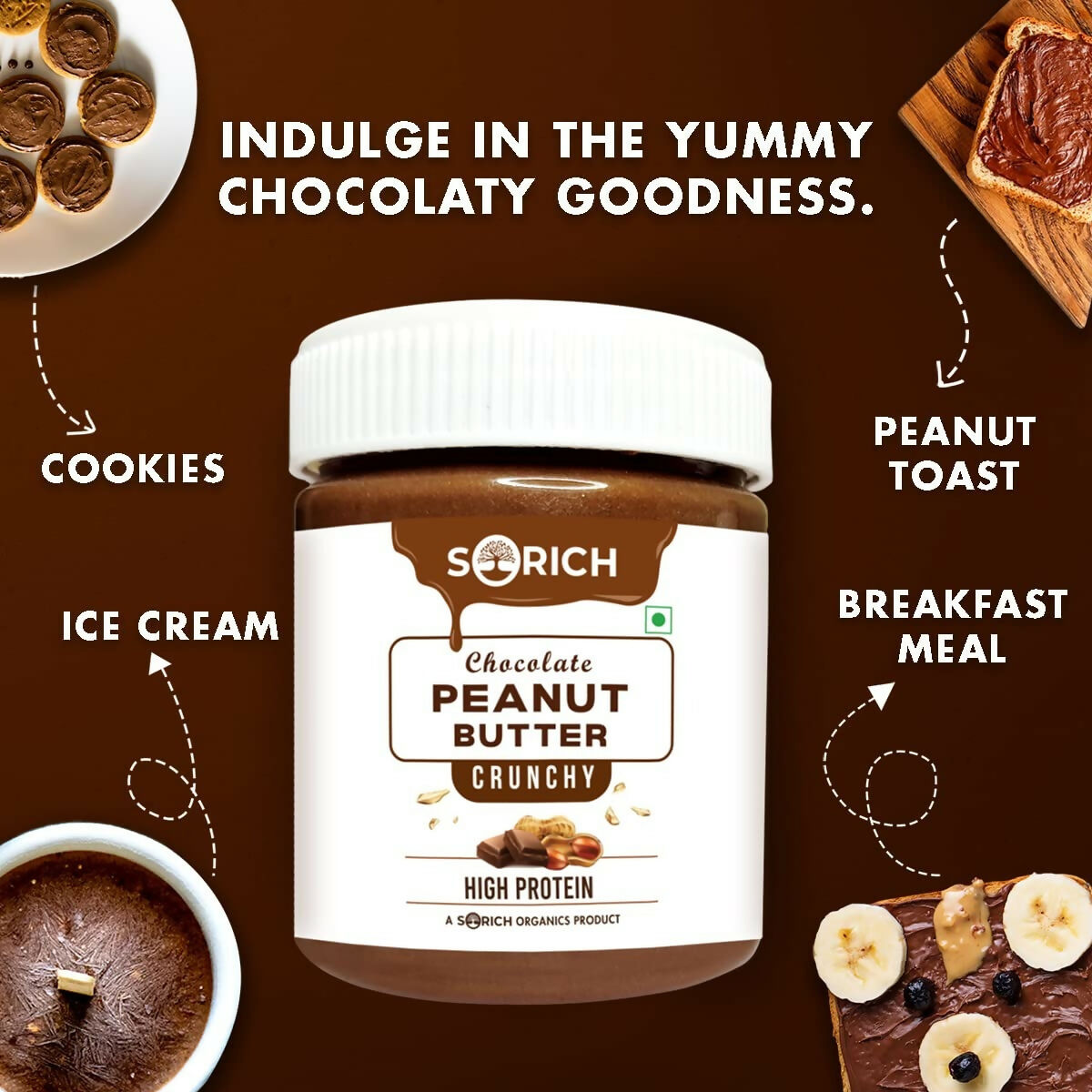 Sorich Organics Peanut Butter Chocolate Flavour Crunchy - Swadesiicart