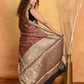 Very Much Indian Modal Silk Ajrakh Handblock Printed Natural Dyes With Designer Border Saree - Red | Swadesiicart