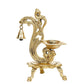 CraftVatika Gold-Toned Brass Handmade Decorative Peacock Design Diya with Bell & Stand | Swadesiicart