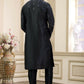 Raivat Ethnic Banarasi Art Silk Thread and Mirror Work Kurta Pajama In Black Colour | Swadesiicart