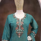 Anaita Turquoise Simar with Embroidery Multi & Zarkhan Work Readymade Palazzo suit