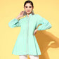 Ahalyaa Women Mint Green Pure Cotton Silver Print Tunic | Swadesiicart