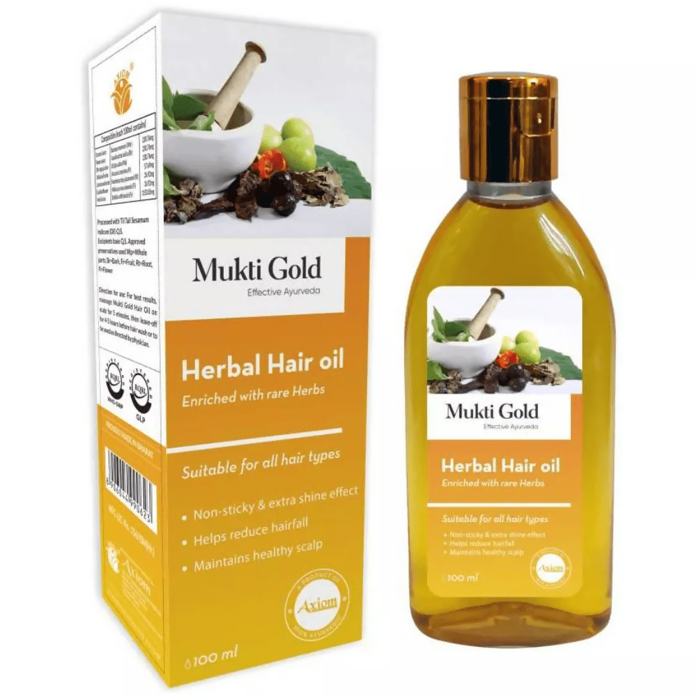 Axiom Mukti Gold Herbal Hair Oil - Swadesiicart