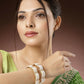 NVR Women's Set of 2 Gold-Polished Pearl Handcrafted Traditional Bangles - Swadesiicart