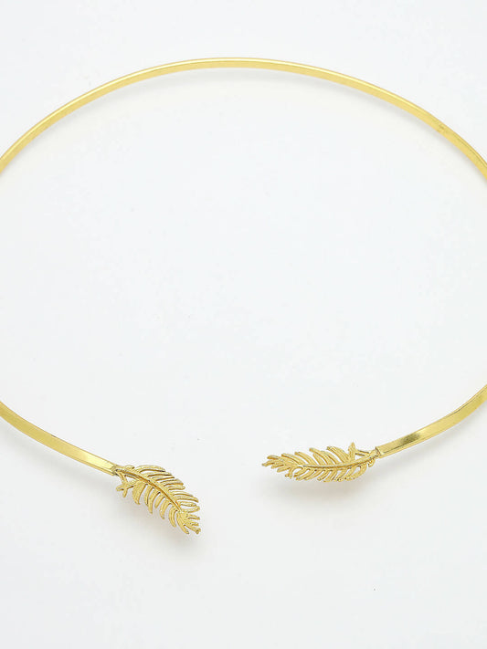 NVR Women Gold-Polished Circular Choker Necklace | Swadesiicart