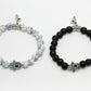 NVR Men & Women Set of 2 Black & White Marbel Crystal Bracelet - Swadesiicart