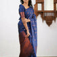 DEIANA'S Beautiful Designer Golden zari Soft Lichi Silk Saree - Blue - Swadesiicart