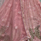 Jyoti Fashion Women's Pink Bridal Net Fancy Foil & Sequins with Multi Thread Embroidered Wedding Lehenga Choli | Swadesiicart