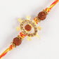 Rudraksha Royal Design Rakhi & Kaju Katli Box | Swadesiicart