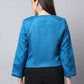 Even Apparels Blue 100% Viscose Open Front Statement Women's Jacket | Swadesiicart