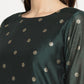 Ahalyaa Dark Green Gold Print Kurta Palazzo Set With Dupatta | Swadesiicart