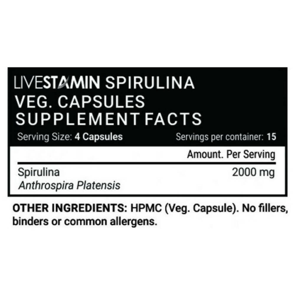 Livestamin Spirulina Capsules - Swadesiicart
