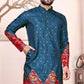 Anaita Teal Dola Silk Straight Kurta With Foil Work