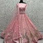 Jyoti Fashion Women's Pink Bridal Net Fancy Foil & Sequins with Multi Thread Embroidered Wedding Lehenga Choli | Swadesiicart